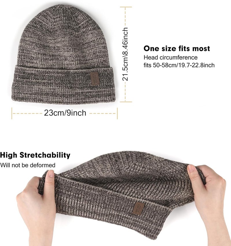Wmcaps Winter Beanie for Men Women, Fleece Lined Beanie Soft Warm Knit Hat Ski Stocking Cuffed Cap - Image 3